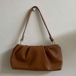 Mini brown baguette shoulder bag